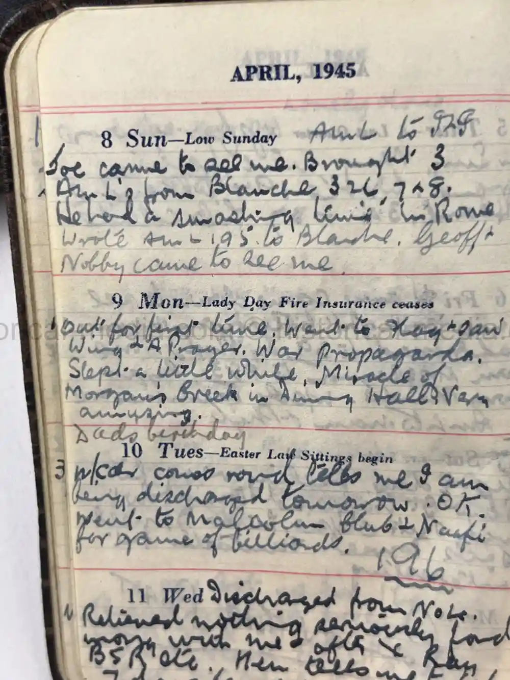 BRITISH WWII DIARY GROUPING - ITALY