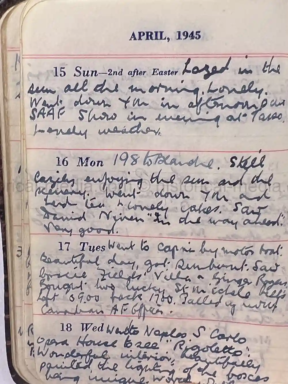 BRITISH WWII DIARY GROUPING - ITALY
