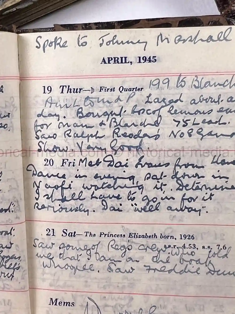 BRITISH WWII DIARY GROUPING - ITALY