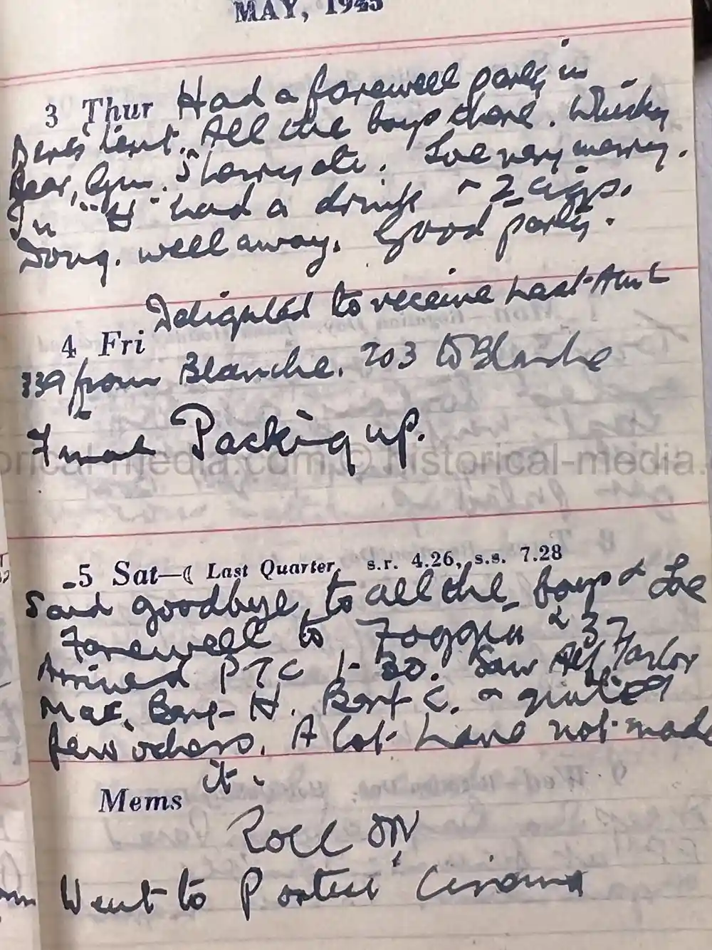 BRITISH WWII DIARY GROUPING - ITALY