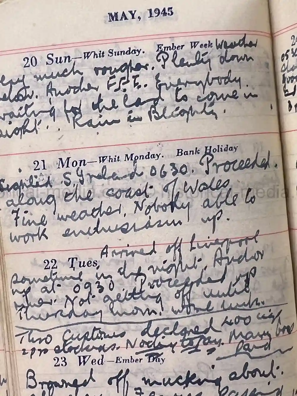 BRITISH WWII DIARY GROUPING - ITALY