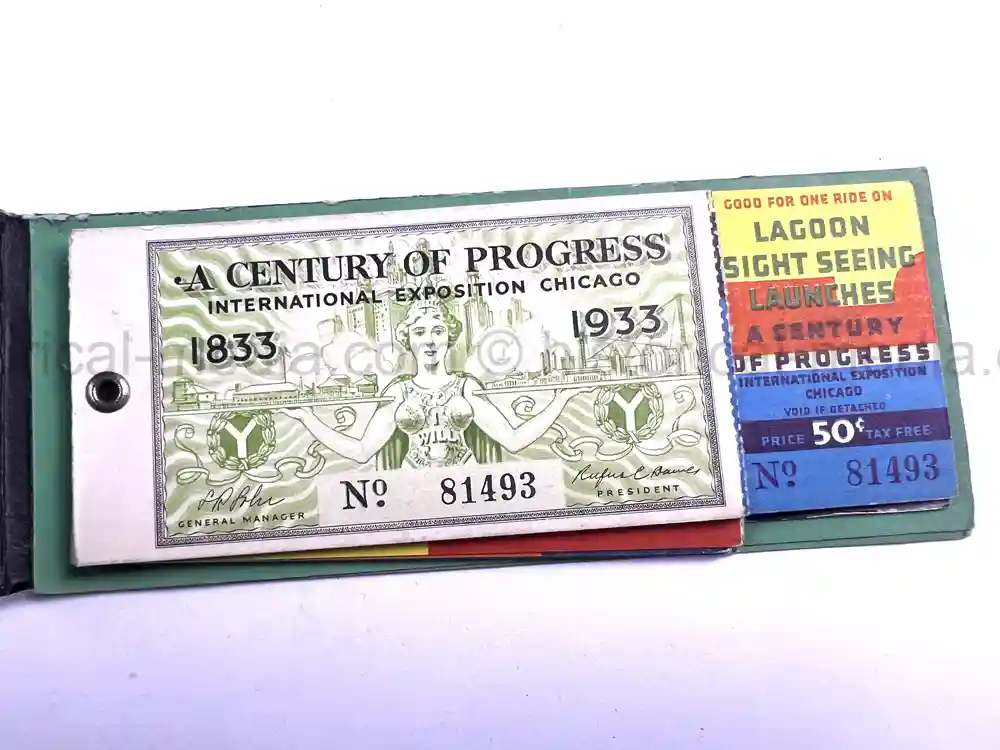 1933 WORLDS FAIR IN CHICAGO EPHEMERA & TICKET GROUPING - ART DECO