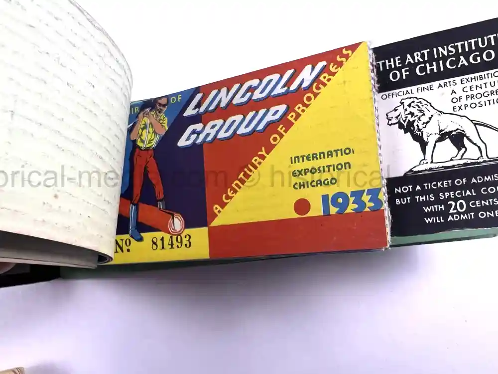 1933 WORLDS FAIR IN CHICAGO EPHEMERA & TICKET GROUPING - ART DECO