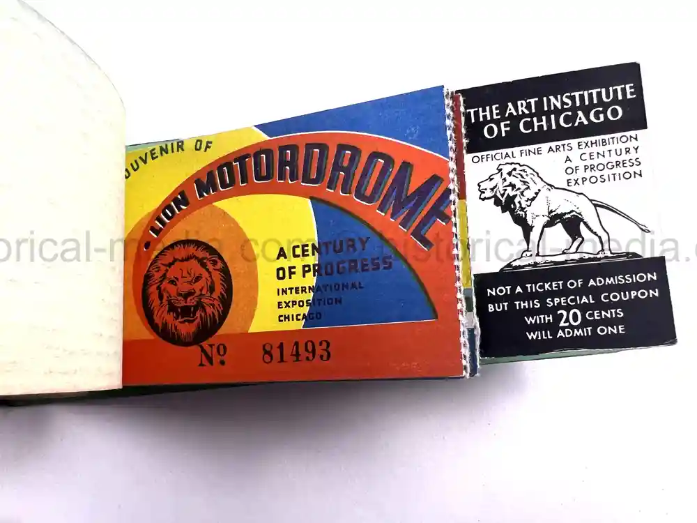 1933 WORLDS FAIR IN CHICAGO EPHEMERA & TICKET GROUPING - ART DECO