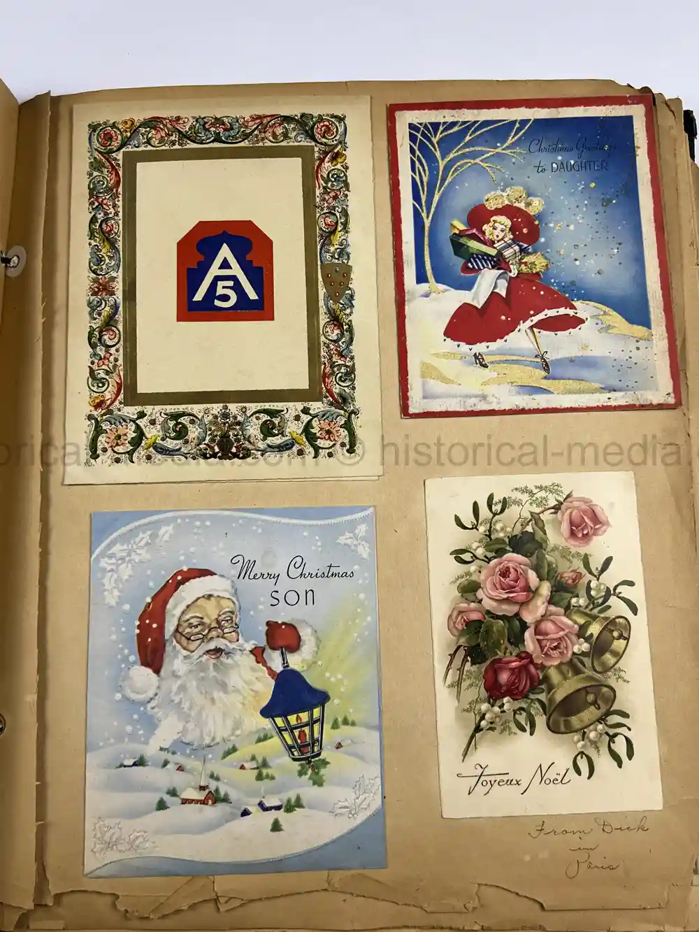 US WWII GI'S PHOTO ALBUM - 16th ARMORED DIVISION - GERMAN INSIGNIA