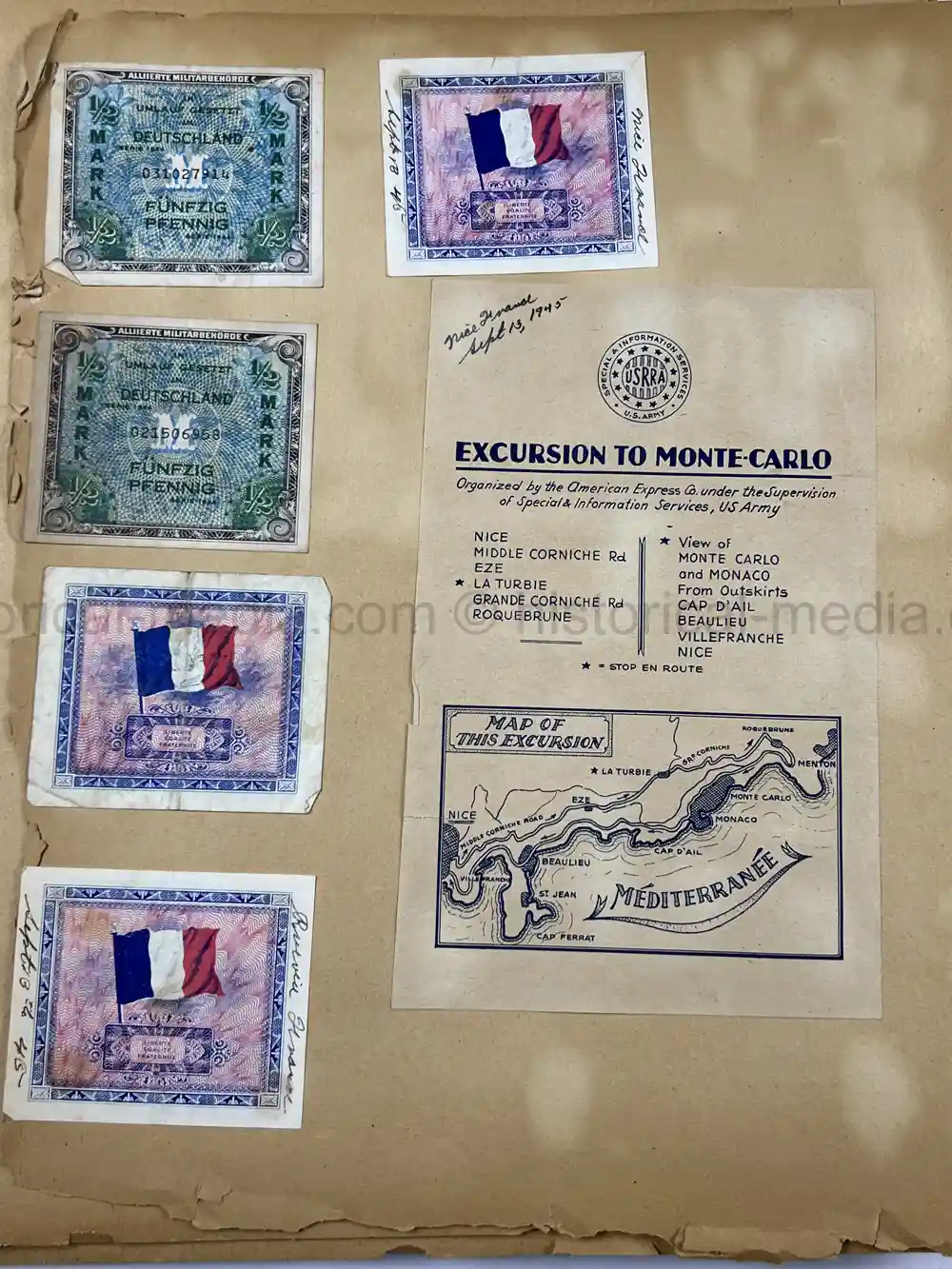 US WWII GI'S PHOTO ALBUM - 16th ARMORED DIVISION - GERMAN INSIGNIA