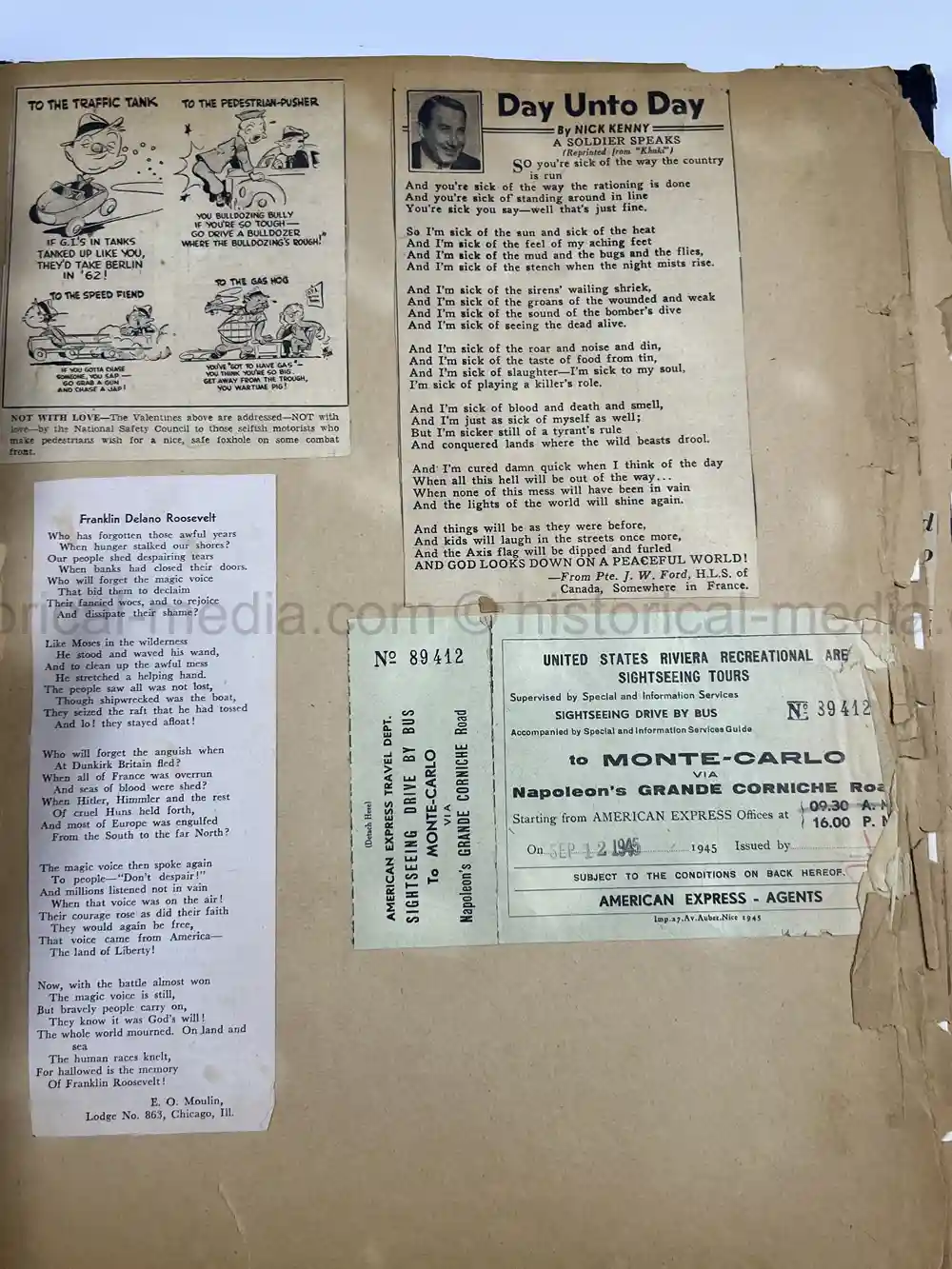 US WWII GI'S PHOTO ALBUM - 16th ARMORED DIVISION - GERMAN INSIGNIA