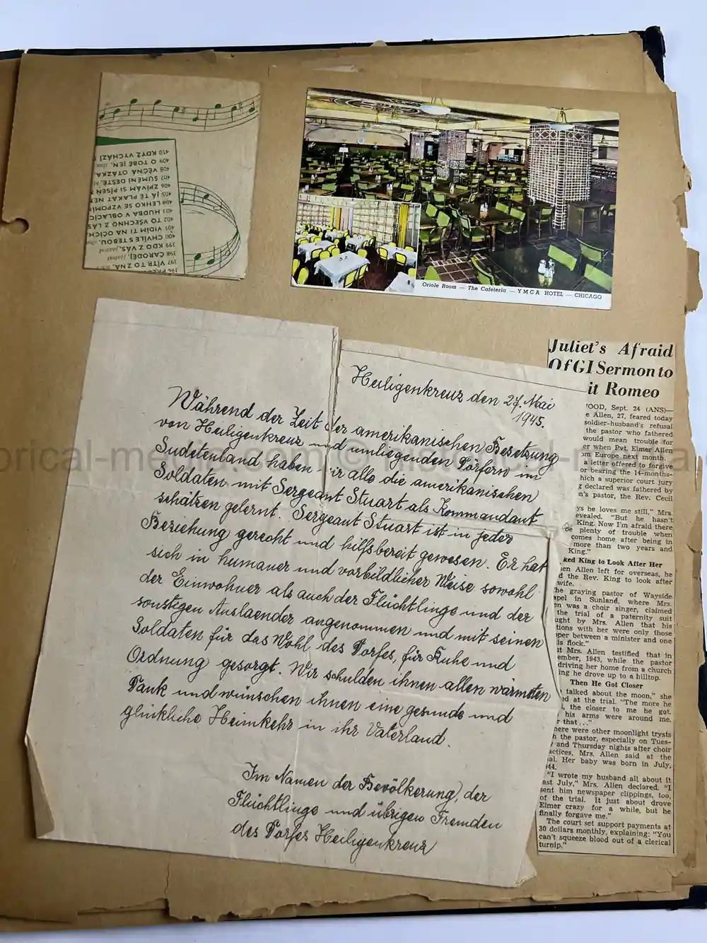 US WWII GI'S PHOTO ALBUM - 16th ARMORED DIVISION - GERMAN INSIGNIA