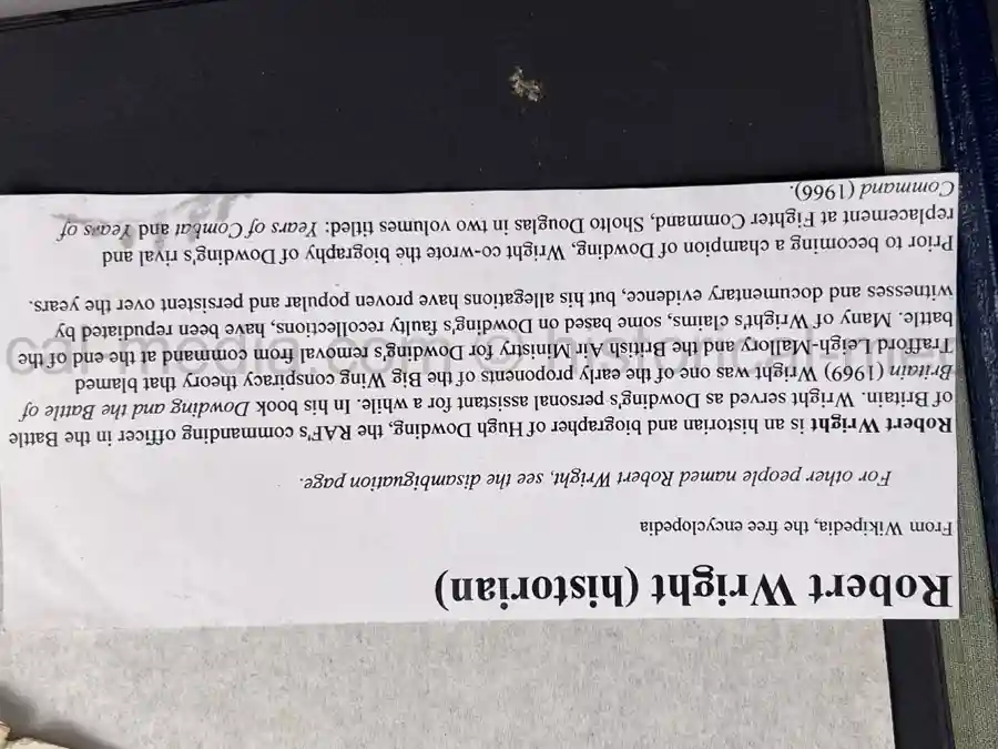 RAF BATTLE OF BRITAIN PHOTO ALBUM - PERSONAL ALBUM OF ROBERT WRIGHT - PERSONAL ASSISTANT TO HUGH DOWDING!