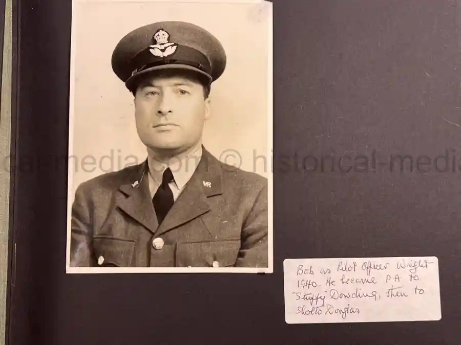 RAF BATTLE OF BRITAIN PHOTO ALBUM - PERSONAL ALBUM OF ROBERT WRIGHT - PERSONAL ASSISTANT TO HUGH DOWDING!