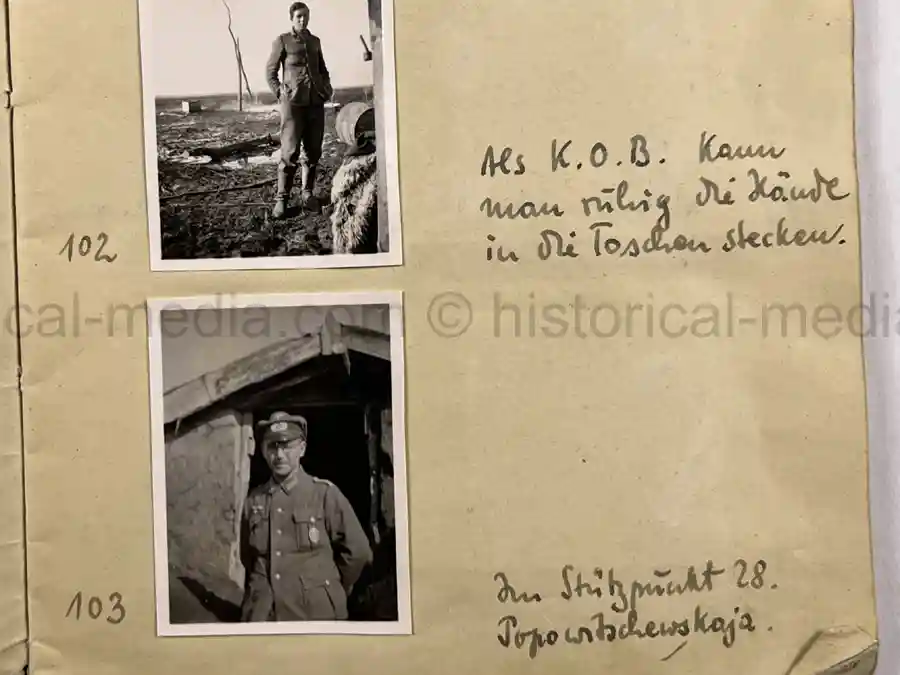 GERMAN WWII ARMY PHOTOGRAPHER'S SAMPLE ALBUM - RUSSIA CAMPAIGN - ART. RGT. 60/65 - KUBAN GERMAN WWII ARMY PHOTOGRAPHER'S SAMPLE ALBUM - RUSSIA CAMPAIGN - ART. RGT. 60/65 - KUBAN