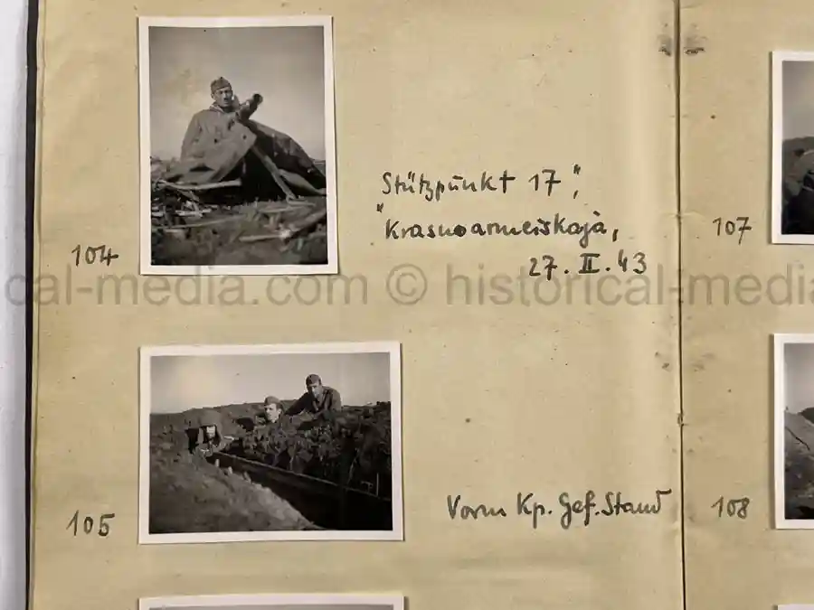 GERMAN WWII ARMY PHOTOGRAPHER'S SAMPLE ALBUM - RUSSIA CAMPAIGN - ART. RGT. 60/65 - KUBAN GERMAN WWII ARMY PHOTOGRAPHER'S SAMPLE ALBUM - RUSSIA CAMPAIGN - ART. RGT. 60/65 - KUBAN