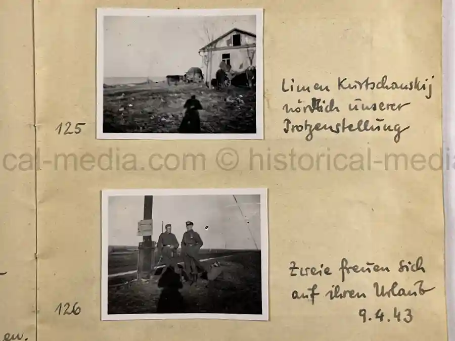 GERMAN WWII ARMY PHOTOGRAPHER'S SAMPLE ALBUM - RUSSIA CAMPAIGN - ART. RGT. 60/65 - KUBAN GERMAN WWII ARMY PHOTOGRAPHER'S SAMPLE ALBUM - RUSSIA CAMPAIGN - ART. RGT. 60/65 - KUBAN