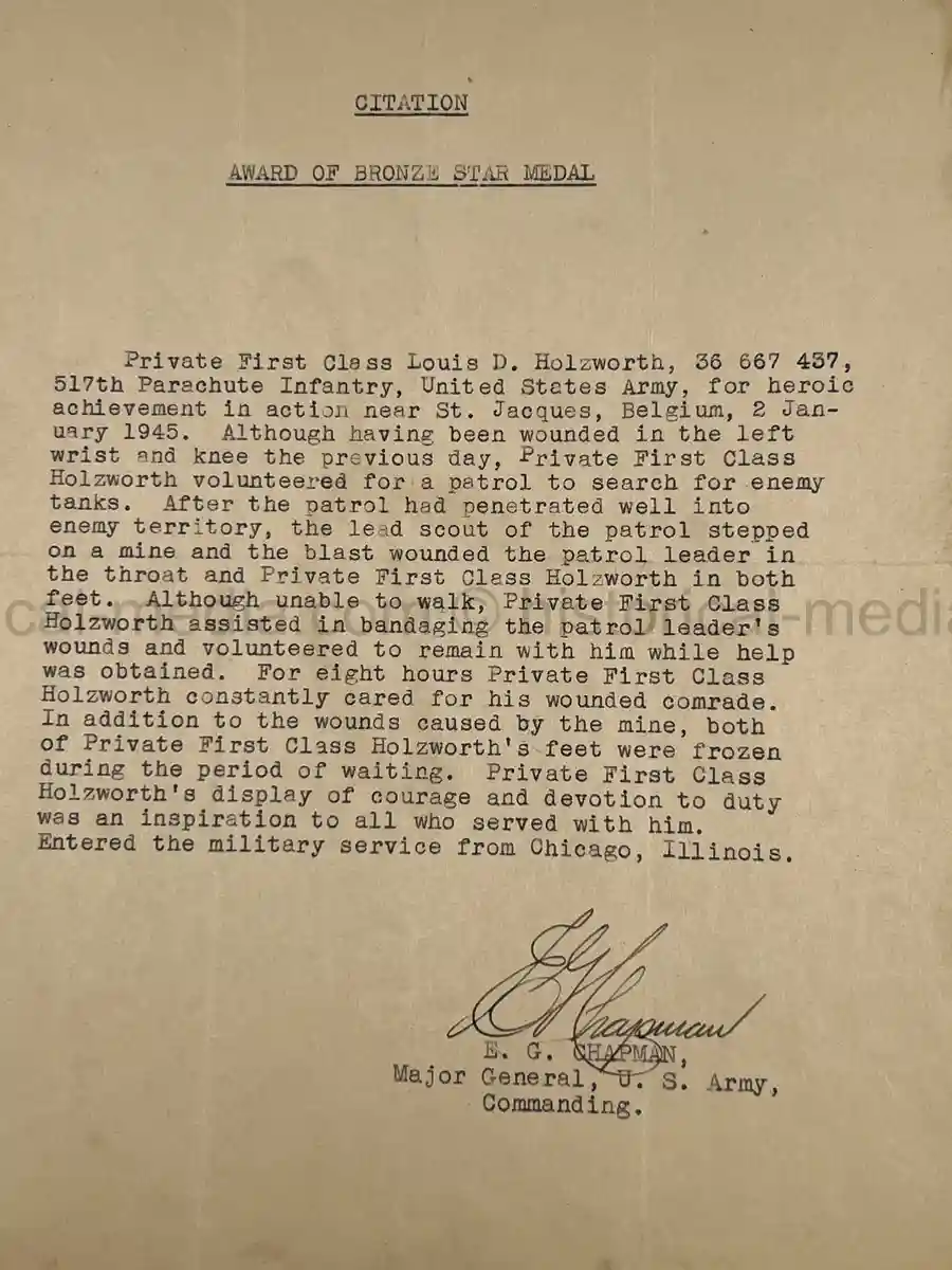 US WWII SILVER STAR MEDAL & CITATION GROUPING - 517th PARACHUTE INFANTRY REGIMENT - OPERATION DRAGOON - POW US WWII SILVER STAR MEDAL & CITATION GROUPING - 517th PARACHUTE INFANTRY REGIMENT - OPERATION DRAGOON - POW