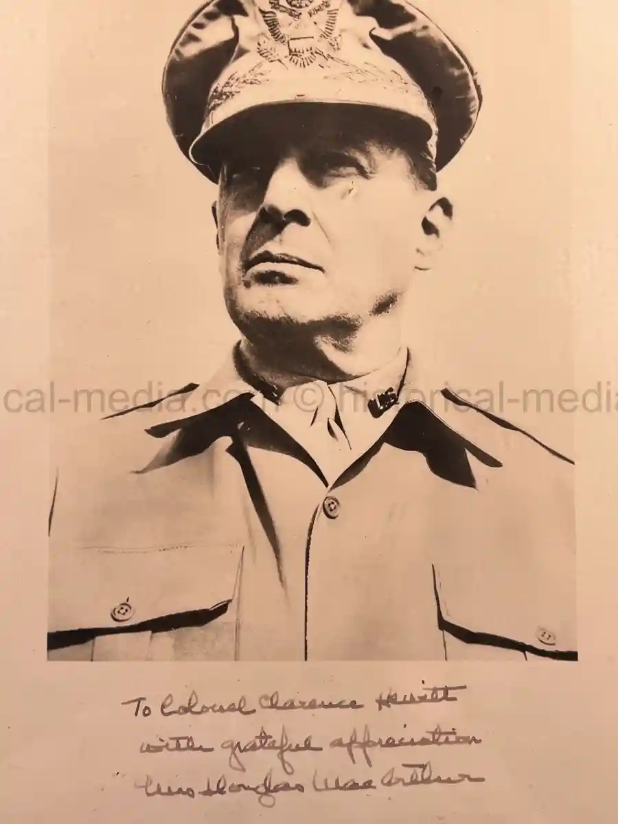  WWII PHOTO ALBUM GROUPING WITH SIGNED MACARTHUR & EISENHOWER FRAMED PHOTOS - 88th BLUE DEVILS