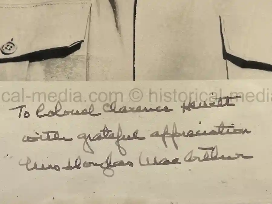  WWII PHOTO ALBUM GROUPING WITH SIGNED MACARTHUR & EISENHOWER FRAMED PHOTOS - 88th BLUE DEVILS