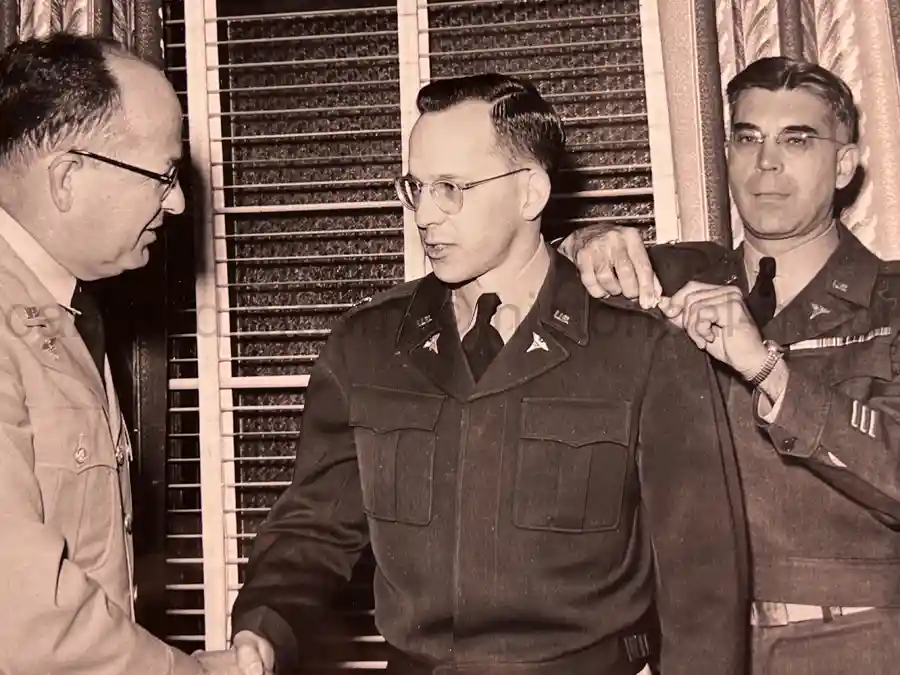  WWII PHOTO ALBUM GROUPING WITH SIGNED MACARTHUR & EISENHOWER FRAMED PHOTOS - 88th BLUE DEVILS