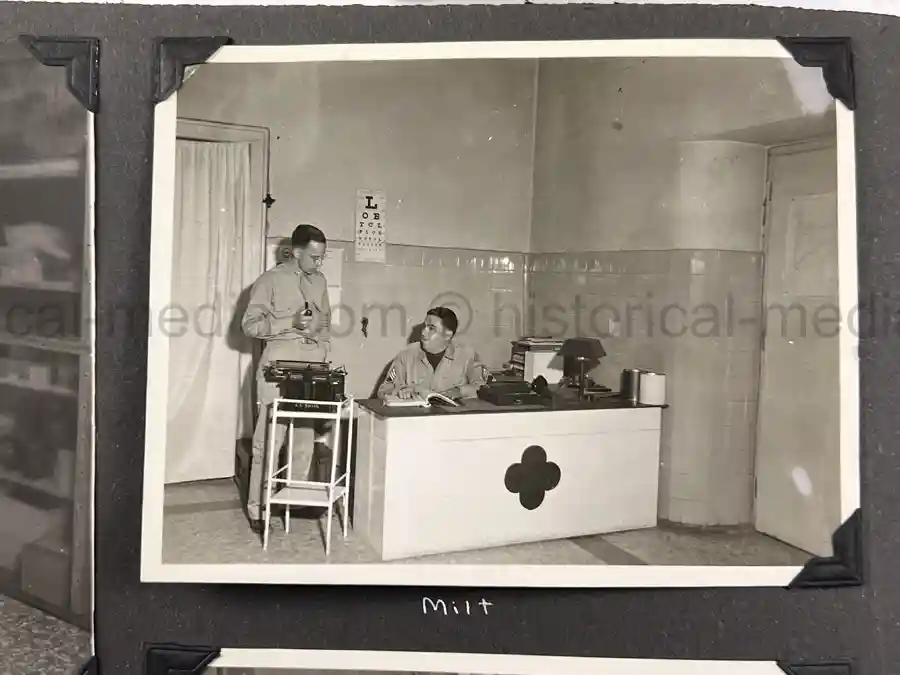  WWII PHOTO ALBUM GROUPING WITH SIGNED MACARTHUR & EISENHOWER FRAMED PHOTOS - 88th BLUE DEVILS