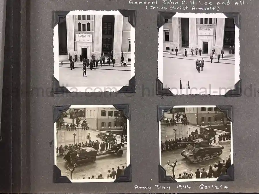  WWII PHOTO ALBUM GROUPING WITH SIGNED MACARTHUR & EISENHOWER FRAMED PHOTOS - 88th BLUE DEVILS