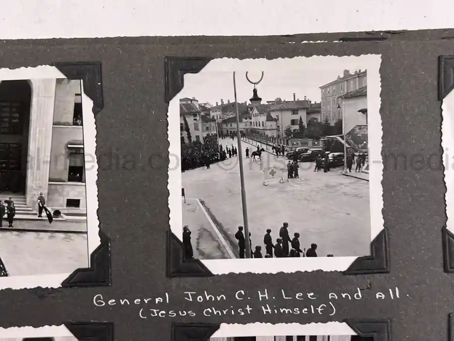  WWII PHOTO ALBUM GROUPING WITH SIGNED MACARTHUR & EISENHOWER FRAMED PHOTOS - 88th BLUE DEVILS