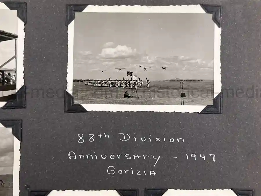  WWII PHOTO ALBUM GROUPING WITH SIGNED MACARTHUR & EISENHOWER FRAMED PHOTOS - 88th BLUE DEVILS