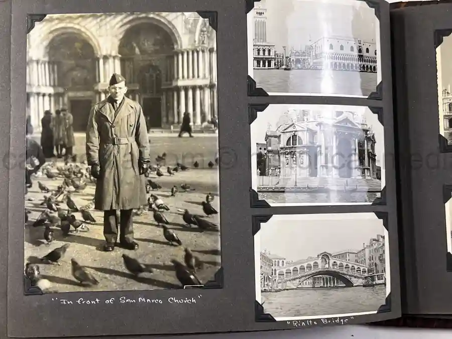  WWII PHOTO ALBUM GROUPING WITH SIGNED MACARTHUR & EISENHOWER FRAMED PHOTOS - 88th BLUE DEVILS