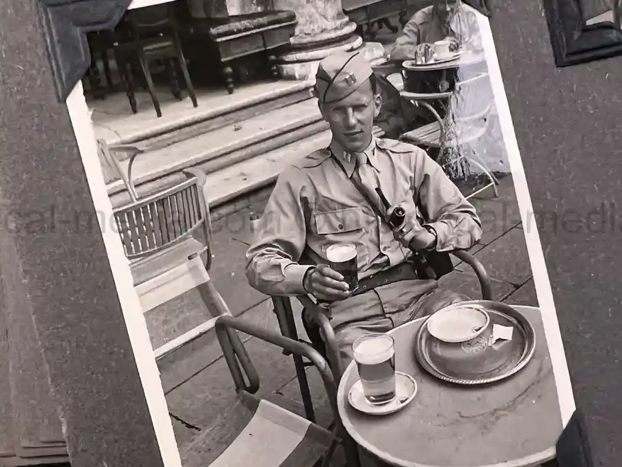  WWII PHOTO ALBUM GROUPING WITH SIGNED MACARTHUR & EISENHOWER FRAMED PHOTOS - 88th BLUE DEVILS