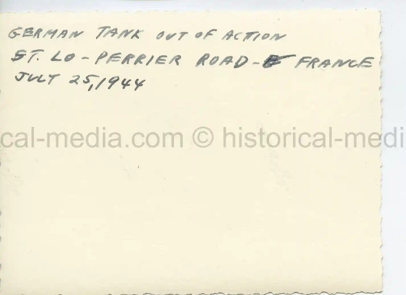 USGI PHOTO OF A PANZER IV TANK - JULY 1944 - JULY 1944 - ST LO