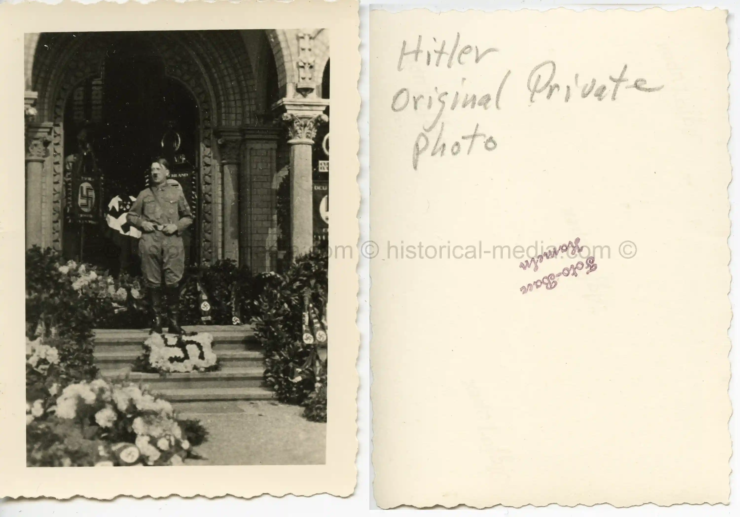 ORIGINAL PRIVATE PHOTO OF HITLER AT A FUNERAL