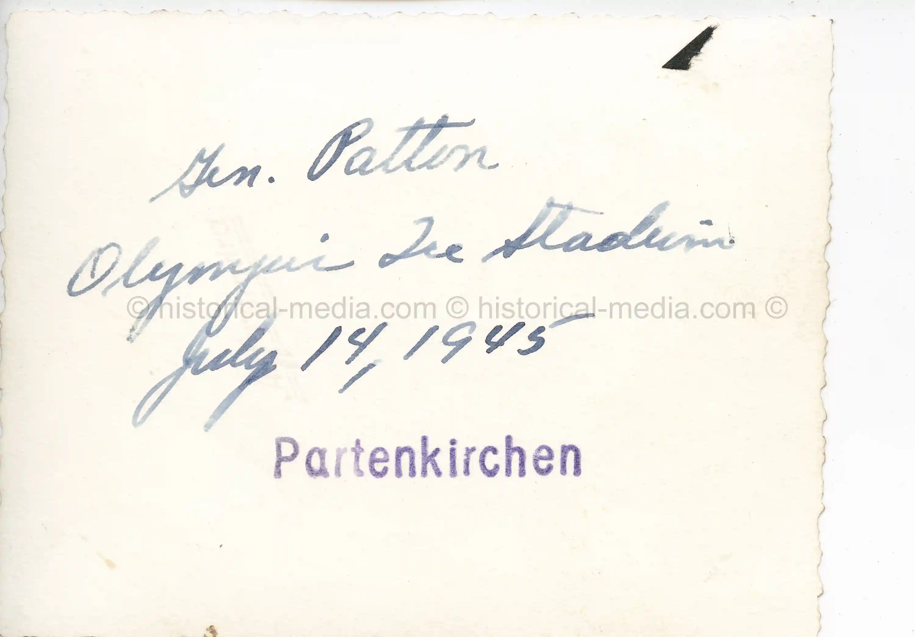 ORIGINAL PRIVATE PHOTO OF GENERAL GEORGE PATTON - JULY 1945 - PARTENKIRCHEN, GERMANY