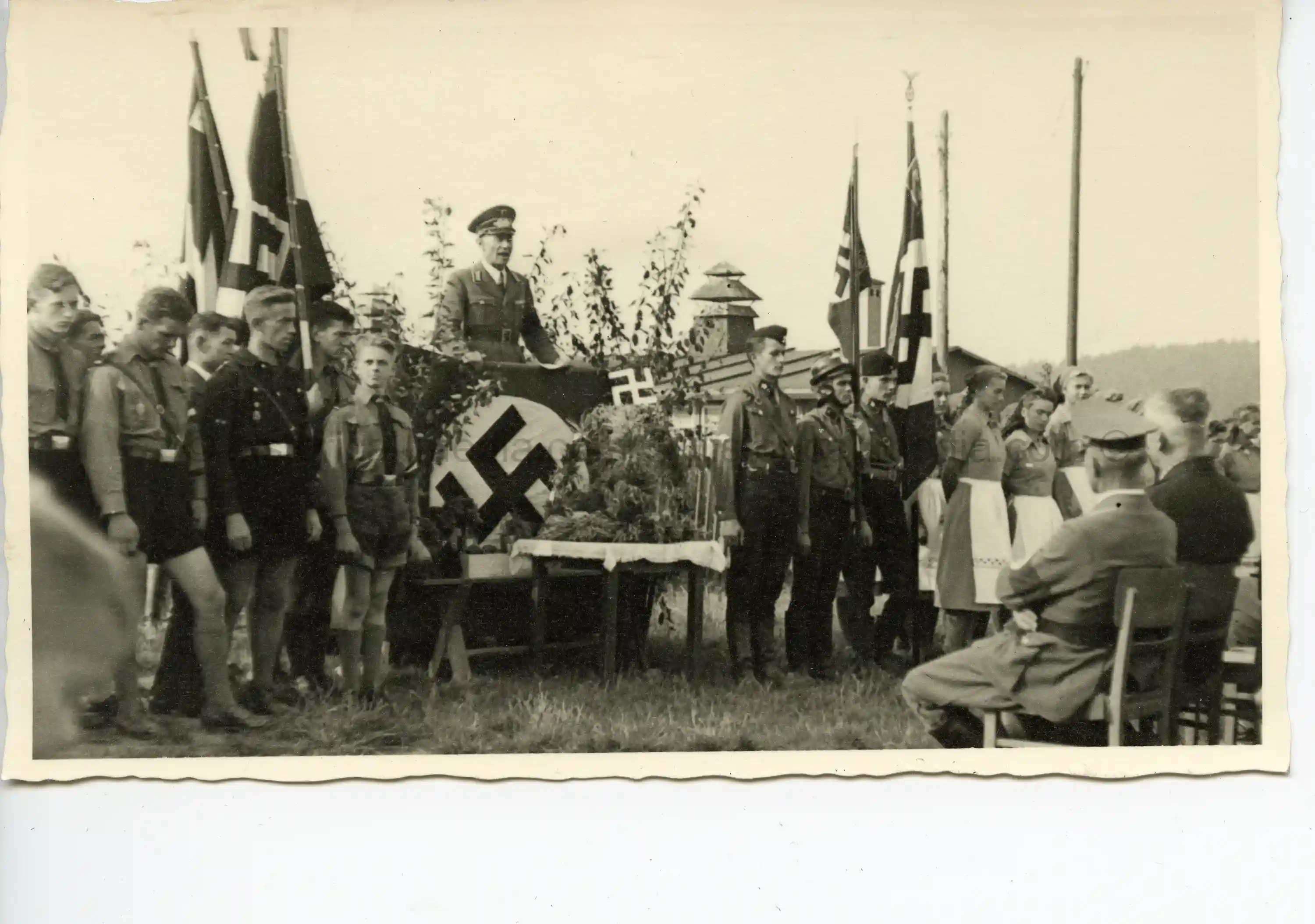 GERMAN PHOTO OF A HITLER JUGEND/SA CEREMONY