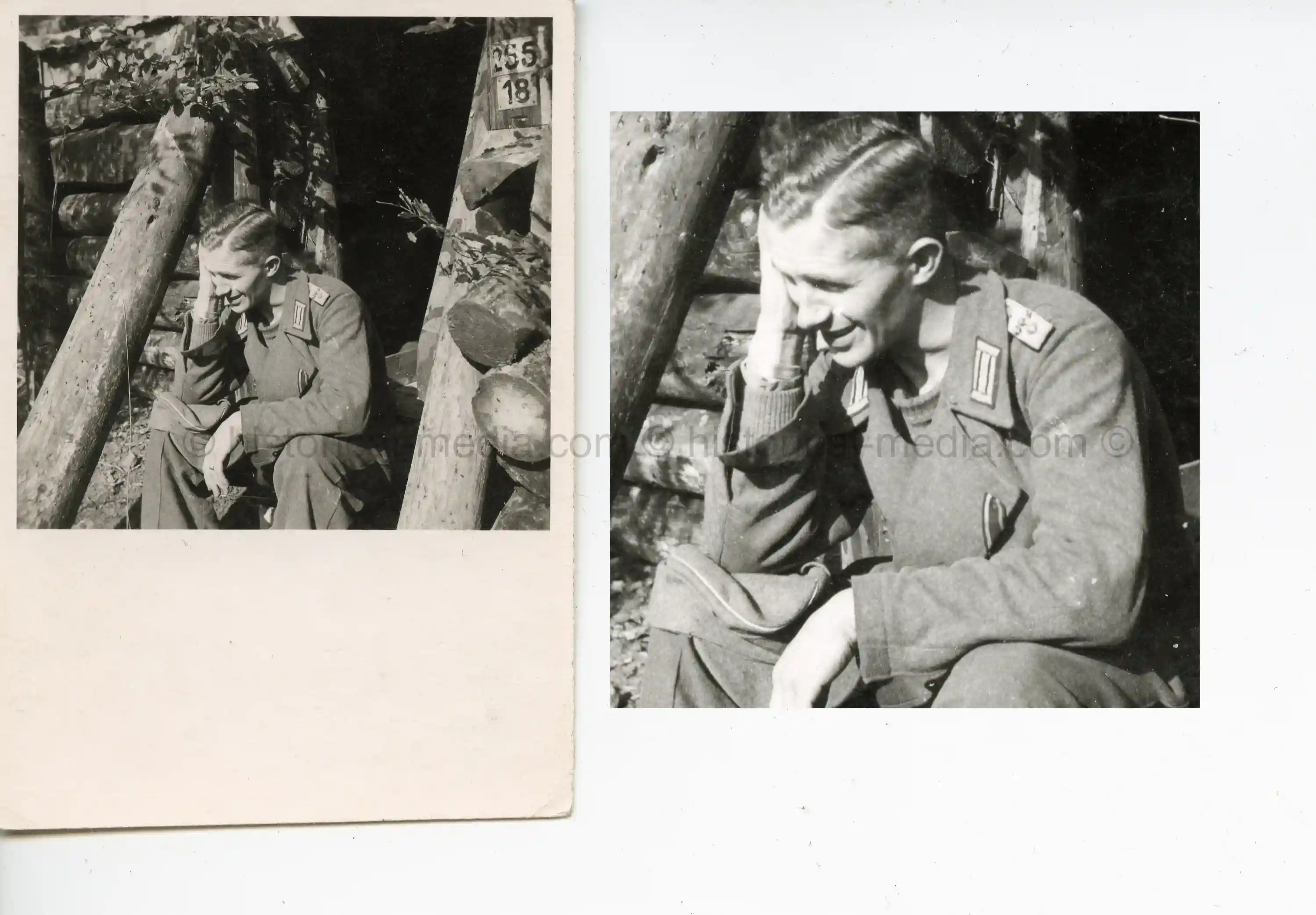PHOTO OF STUG MAN WEARING FELDGRAU TUNIC IN FIELD