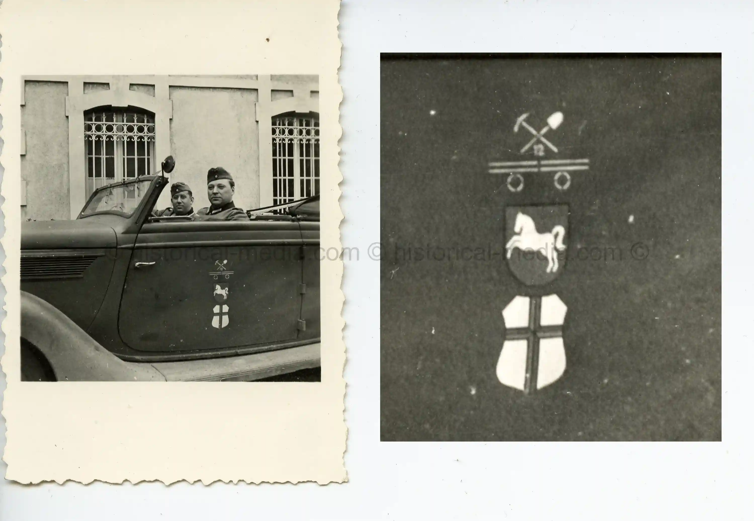 PHOTO OF GERMAN CAR WITH THREE EMBLEMS