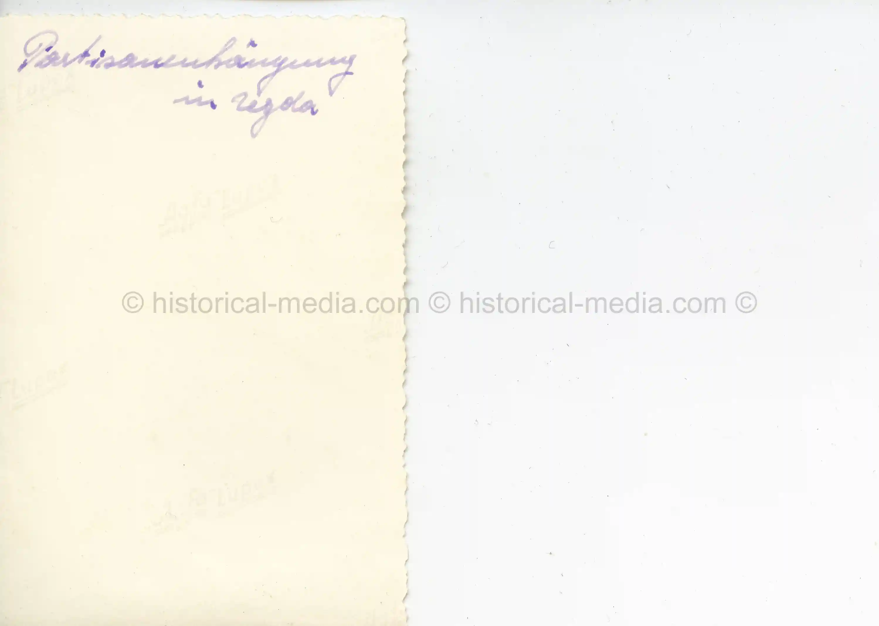 GERMAN PHOTO OF PARTISAN BEING HANGED IN REZDA, POLAND #1