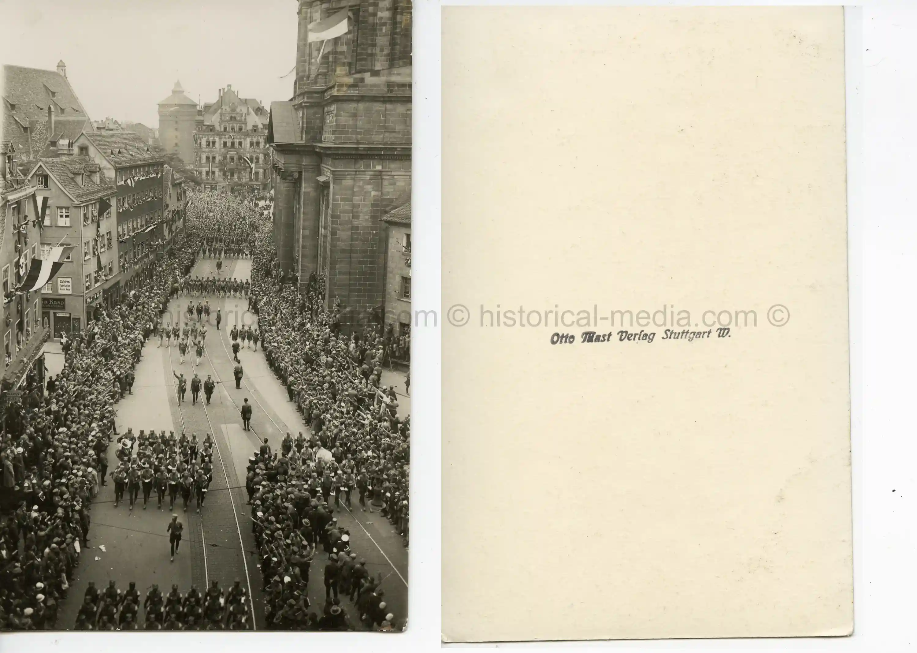 PHOTO OF POLITICAL PARADE IN NÜRNBERG - FLAGS, BANNERS +