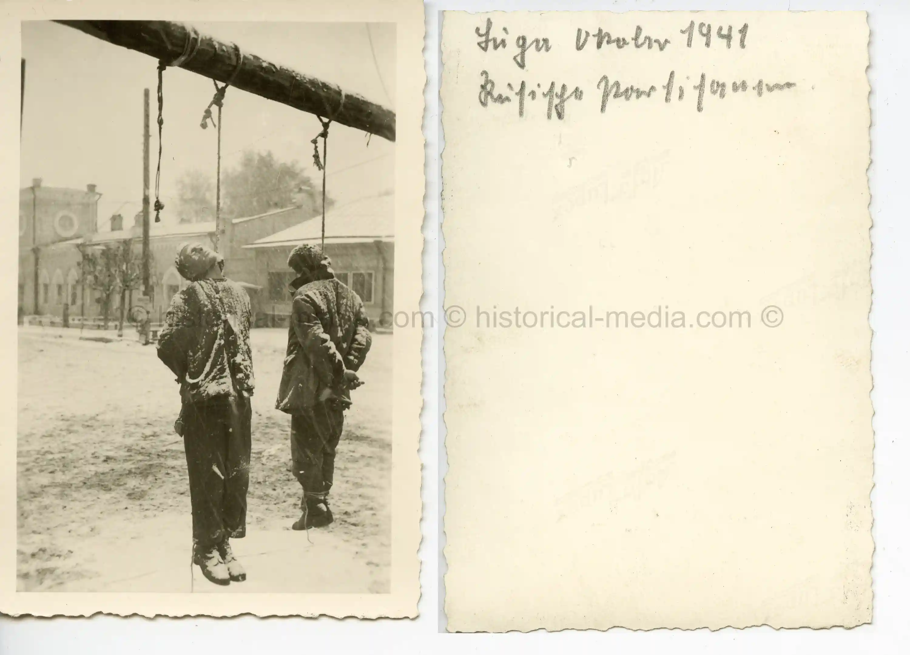 PHOTO OF HANGED PARTISANS IN RIGA 1941