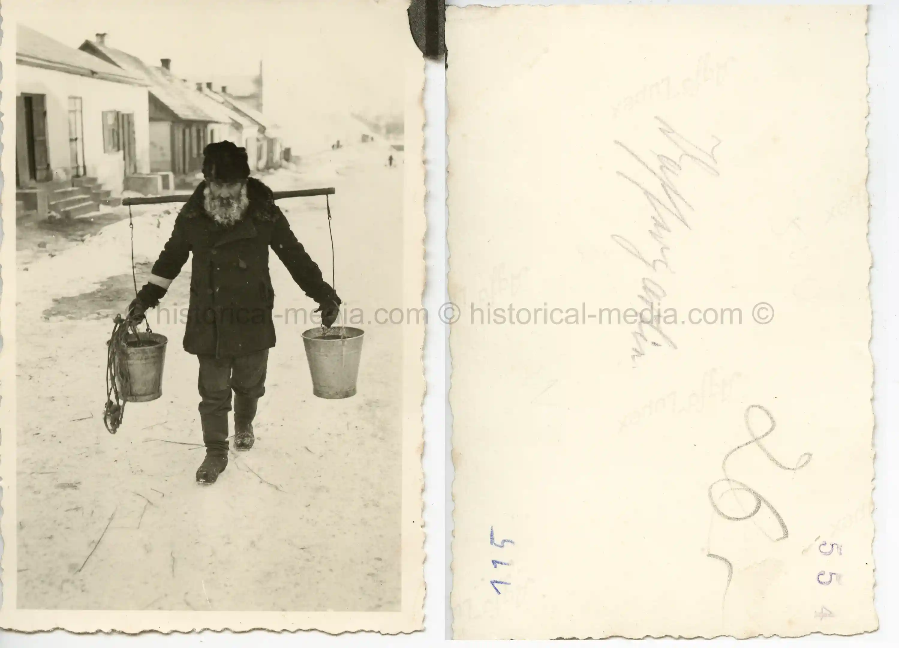 GERMAN SOLDIER PHOTO OF JEWISH MAN WEARING ARMBAND