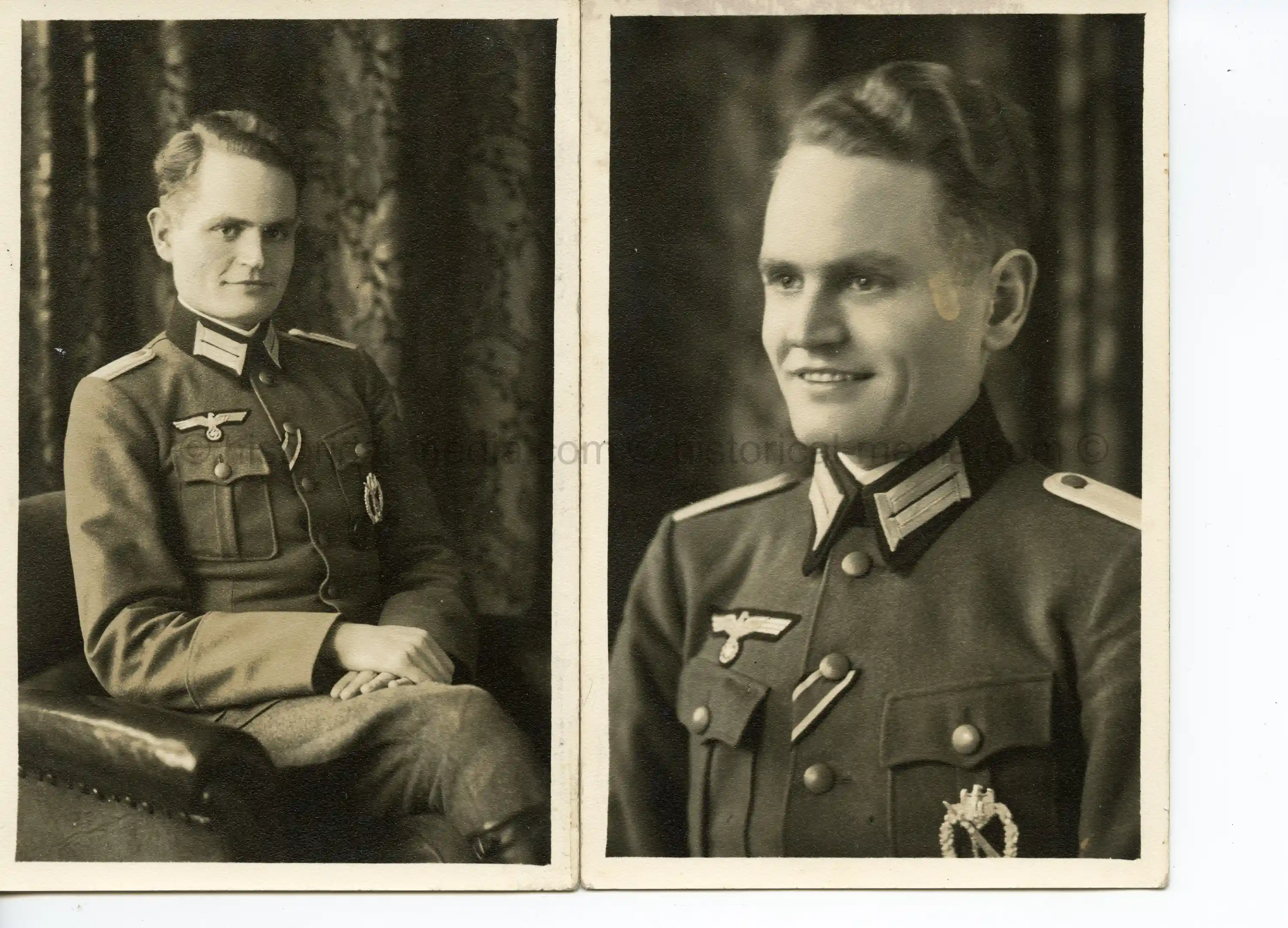 2X STUDIO PORTRAITS OFFICER WEARING IAB - MARCH 1944