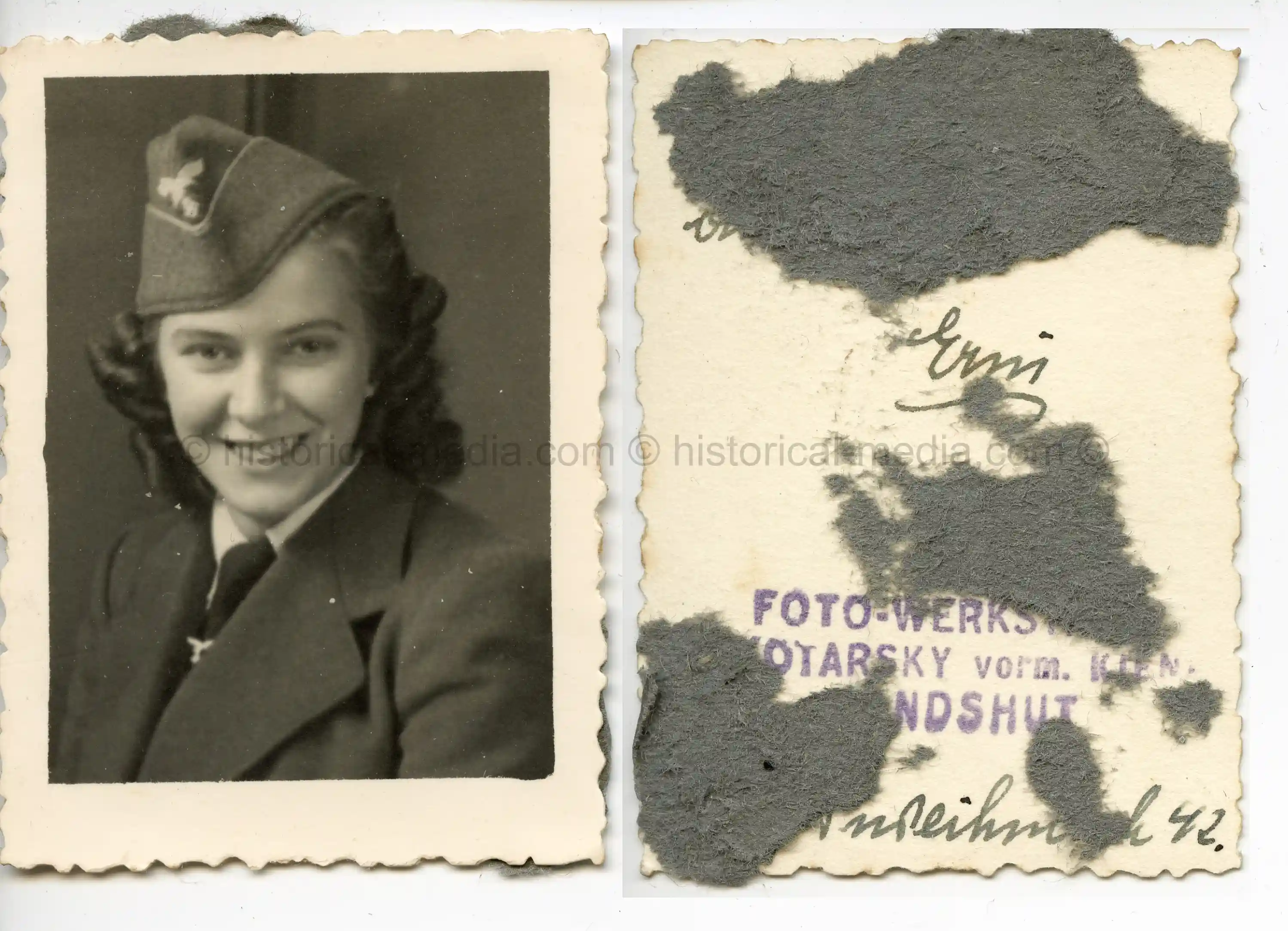 PASS SIZE STUDIO PORTRAIT LUFTWAFFE FEMALE BLITZMÄDEL