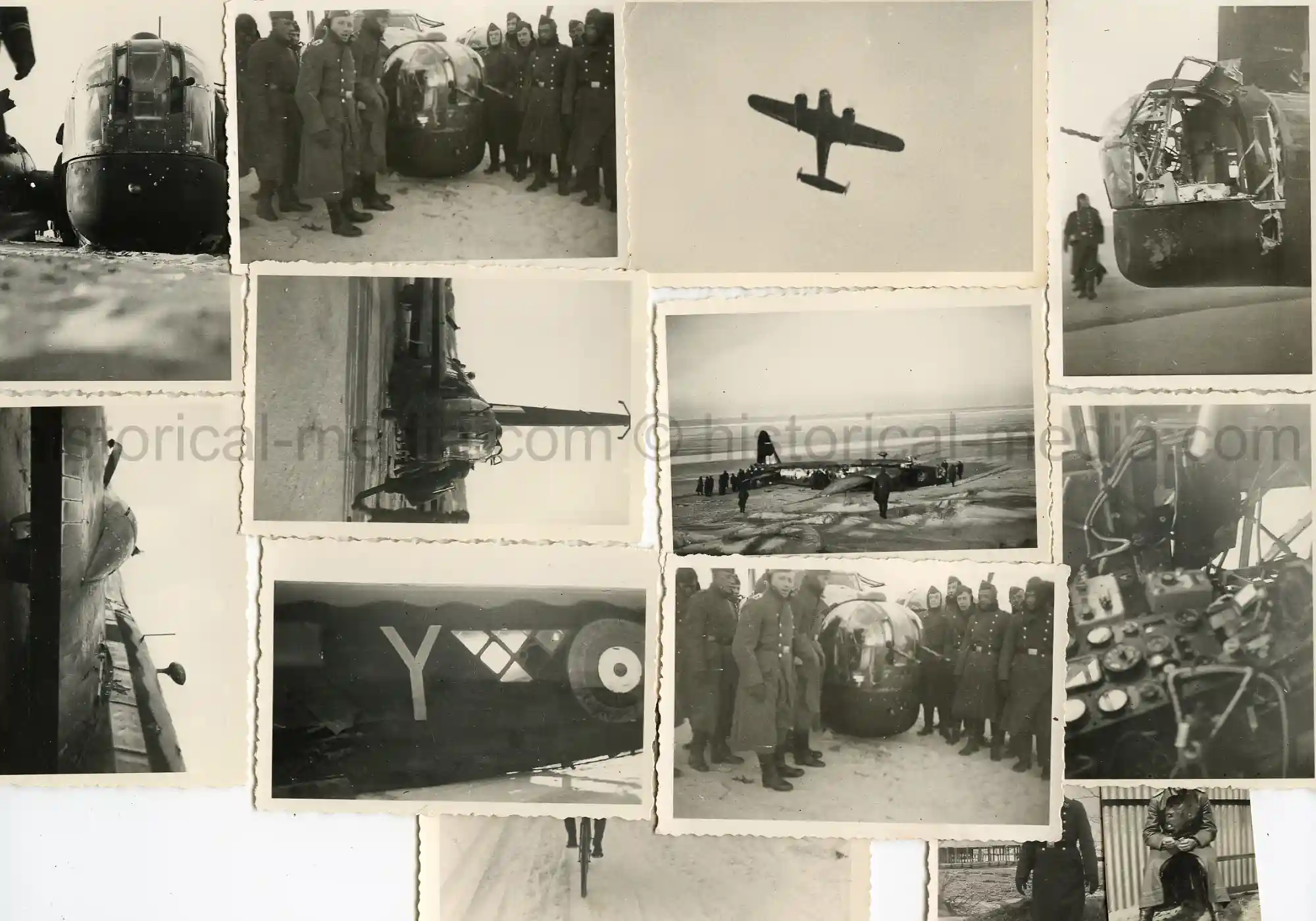 13X PHOTOS FLAK TROOPS SHOOT DOWN RAF BOMBER