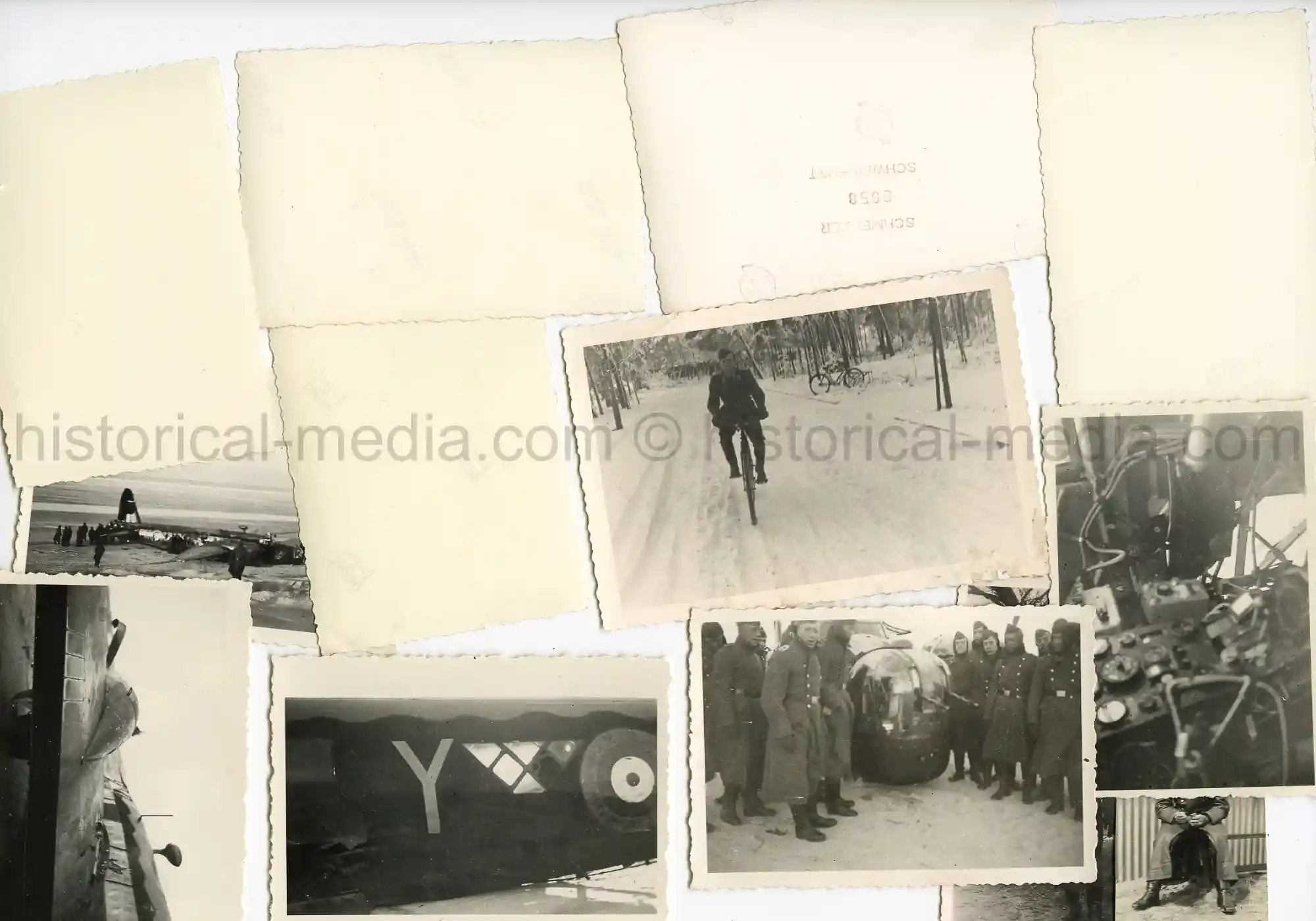 13X PHOTOS FLAK TROOPS SHOOT DOWN RAF BOMBER