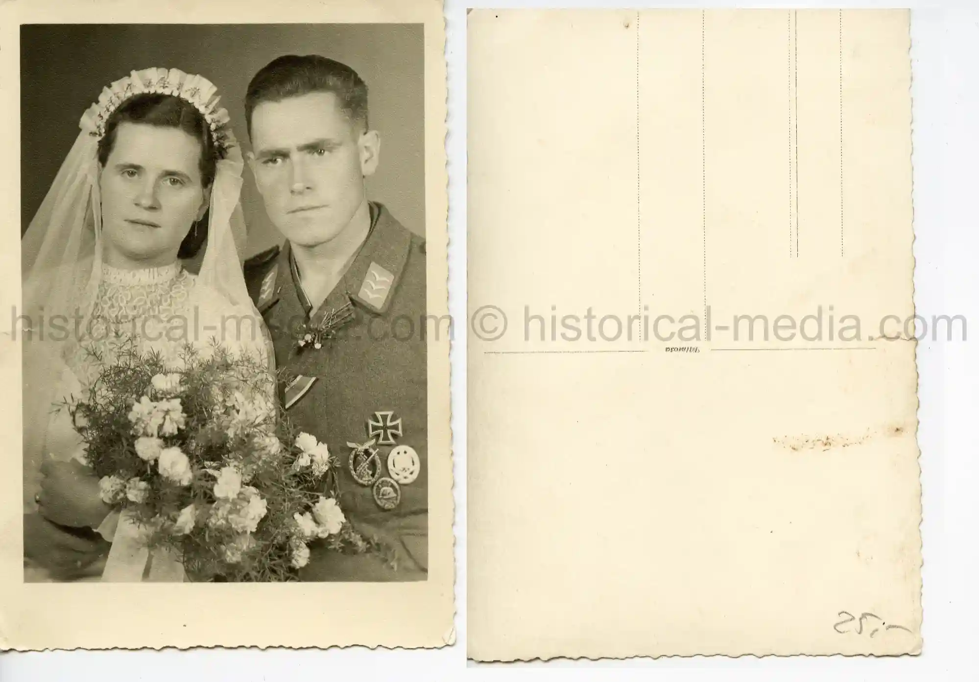 STUDIO PORTRAIT PHOTO EK1, FLAK BADGE, GENERAL ASSAULT BADGE, WB - NICE!