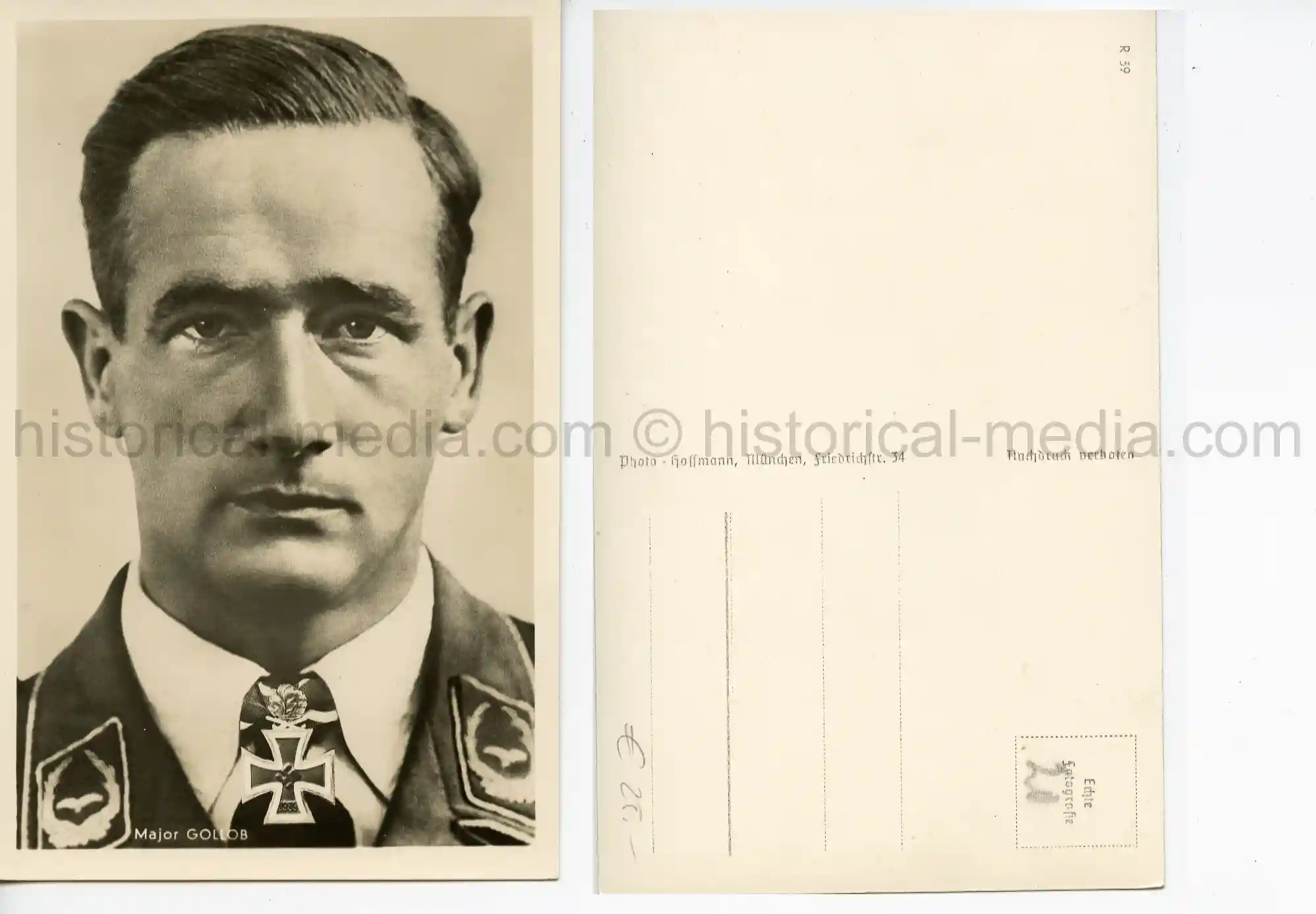 KNIGHTS CROSS WINNER POSTCARD PORTRAIT PHOTO - GOLLOB