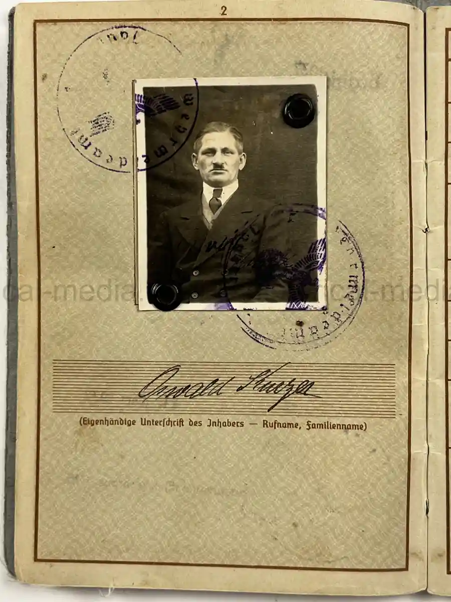 WEHRPASS – UNTEROFFIZIER ARNOLD KÜRZER – VETERINÄR-KOMPANIE 252 – POLENFELDZUG – EKII – EHRENKREUZ F. FRONTKÄMPFER