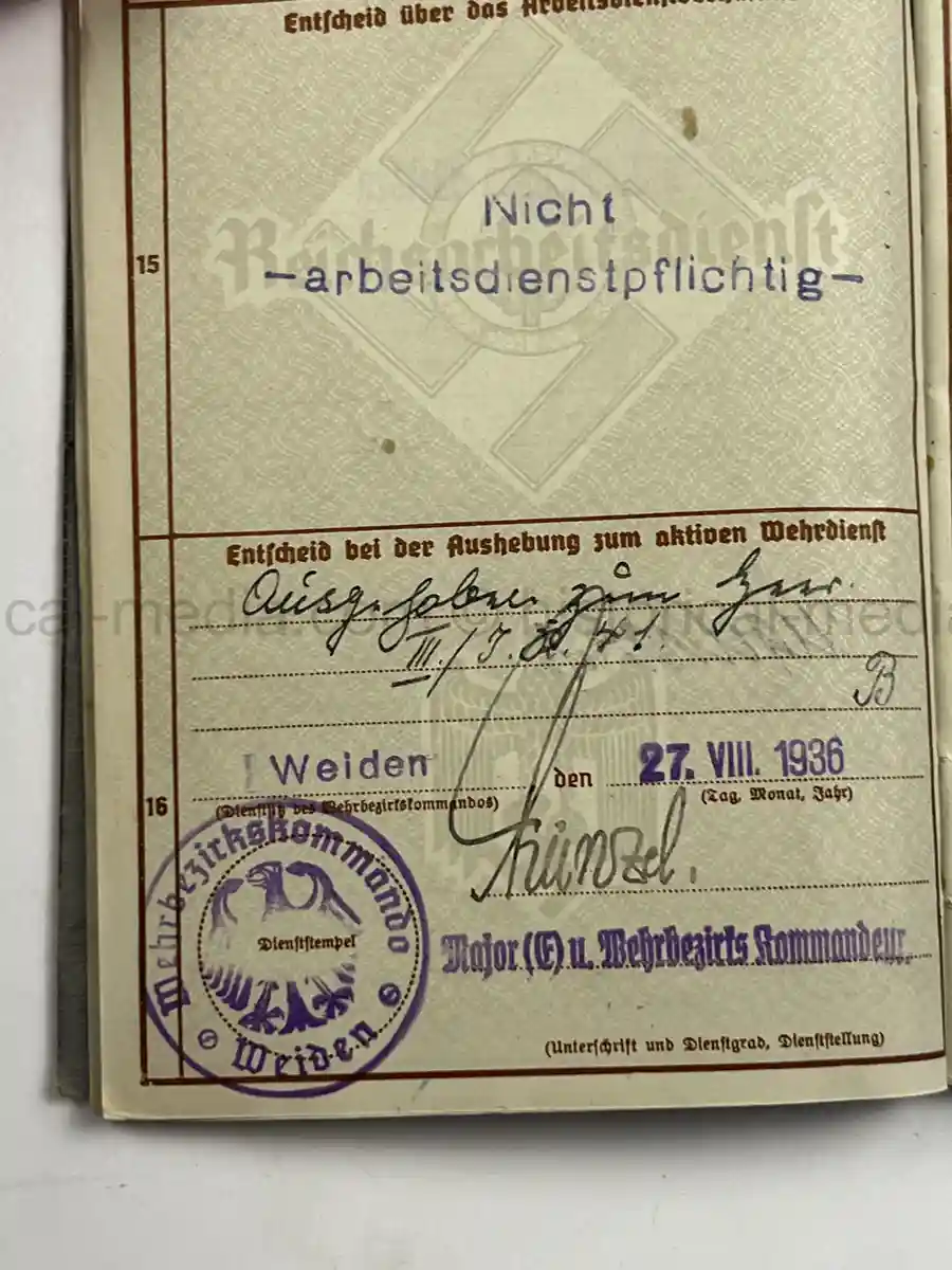 WWII GERMAN WEHRPASS – INFANTERIE – JOHANN EDER – INF. REGT. 41 / 20 – POLENFELDZUG – WOUNDED 1939 – BATTLE OF BZURA