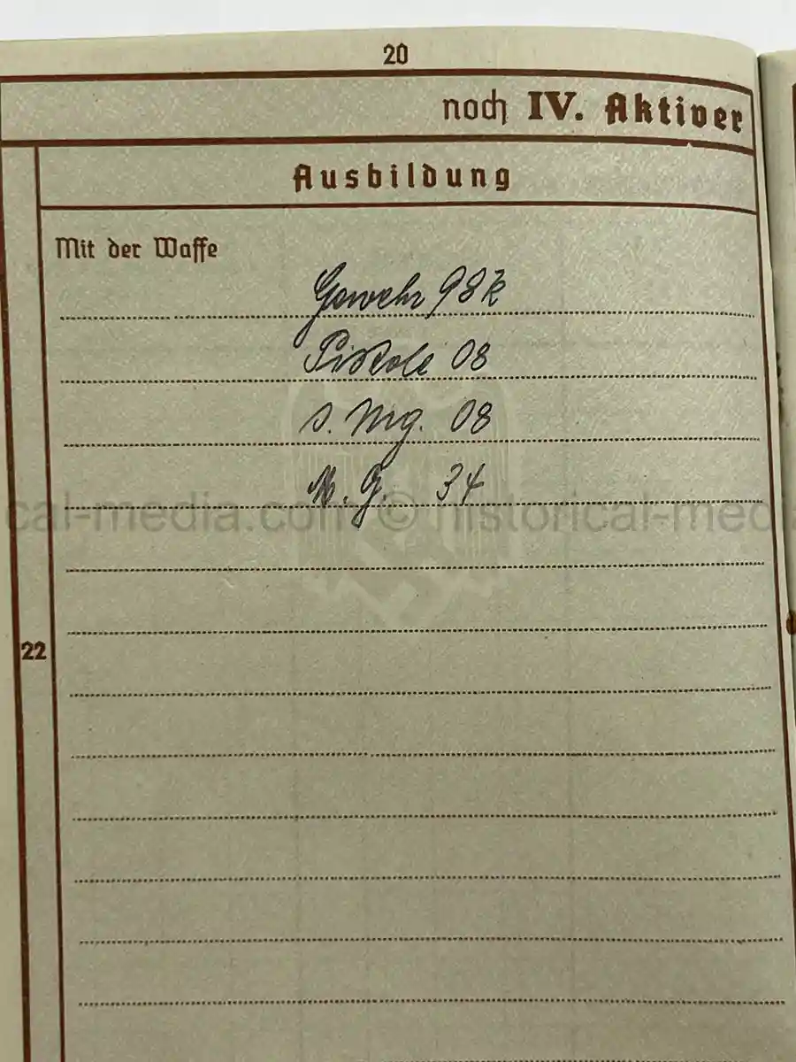 WWII GERMAN WEHRPASS – INFANTERIE – JOHANN EDER – INF. REGT. 41 / 20 – POLENFELDZUG – WOUNDED 1939 – BATTLE OF BZURA