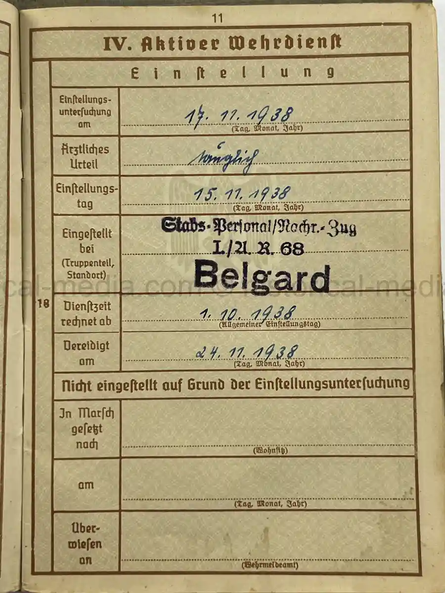 WEHRPASS – FRANZ ZAKRZEWSKI - 23. INFANTERIE-DIVISION – POLAND – FRANCE – OSTFRONT (HEERESGRUPPE NORD) – LENINGRAD / DEMJANSK – KIA NEWEL 1941 – POSTHUMOUS EK II