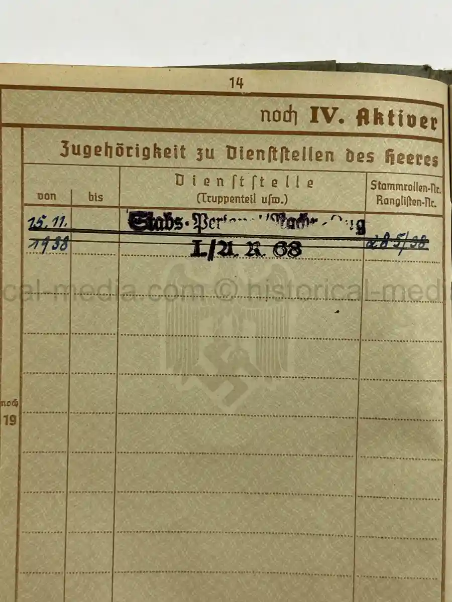 WEHRPASS – FRANZ ZAKRZEWSKI - 23. INFANTERIE-DIVISION – POLAND – FRANCE – OSTFRONT (HEERESGRUPPE NORD) – LENINGRAD / DEMJANSK – KIA NEWEL 1941 – POSTHUMOUS EK II