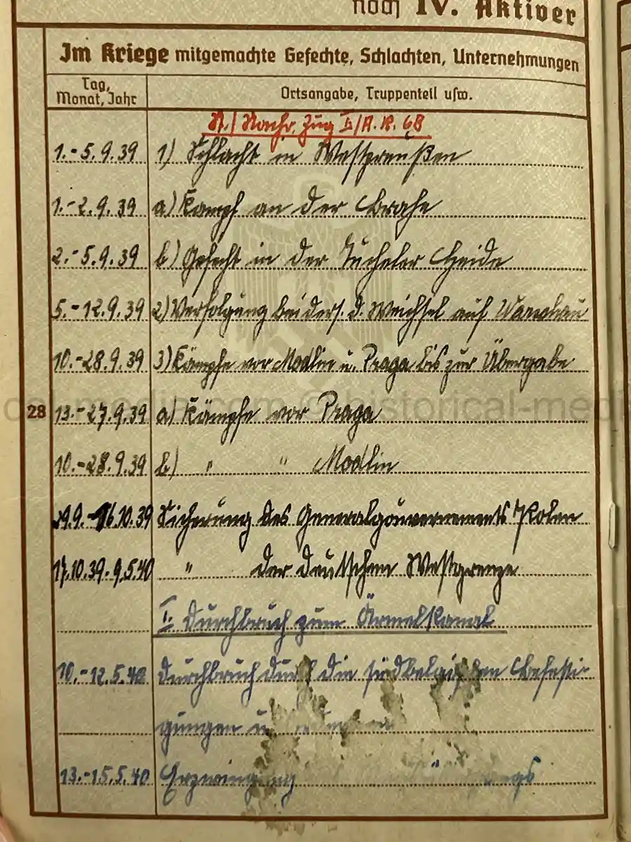 WEHRPASS – FRANZ ZAKRZEWSKI - 23. INFANTERIE-DIVISION – POLAND – FRANCE – OSTFRONT (HEERESGRUPPE NORD) – LENINGRAD / DEMJANSK – KIA NEWEL 1941 – POSTHUMOUS EK II