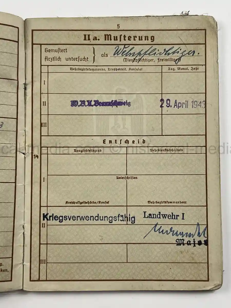 WEHRPASS – FRIEDRICH KARL KOVER – ARTILLERIE-REGIMENT 67 – 23. INF. DIVISION - POLENFELDZUG – WESTFELDZUG